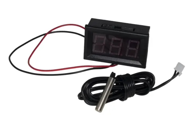 LED termometar, crveni, 5-12V DC, sa sondom, -50...+110°C — šifra 19354 | Kelco