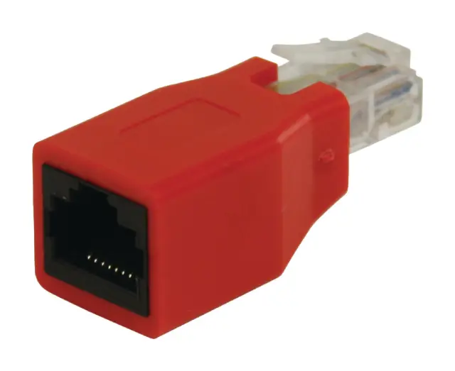 CAT6 mrežni adapter RJ45 (8P8C) muški - RJ45 (8P8C) ženski, crveni, za krosover konekciju — šifra 19374 | Kelco — slika 2