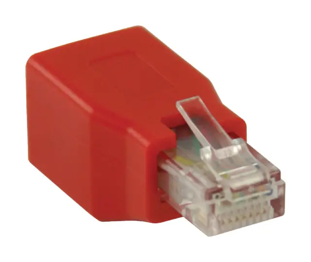 CAT6 mrežni adapter RJ45 (8P8C) muški - RJ45 (8P8C) ženski, crveni, za krosover konekciju — šifra 19374 | Kelco — slika 3