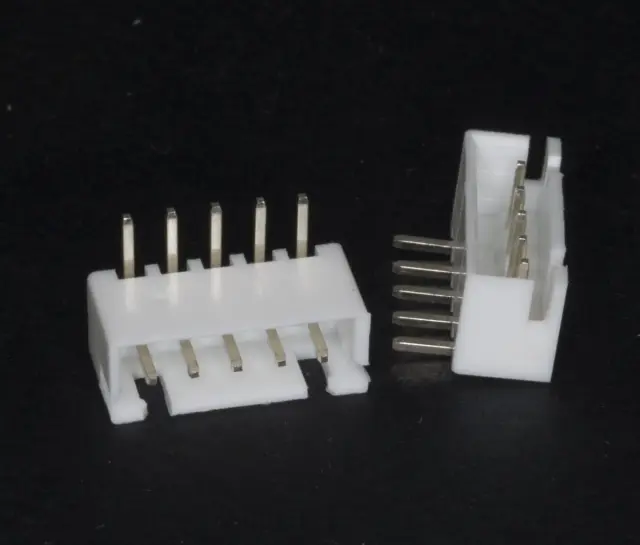 Konektor, XH2.54, muški, za PCB, 5-pinova, pod uglom od 90°, RM2.54mm, 250V/3A AC/DC — šifra 19402 | Kelco