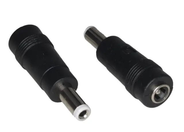 Adapter, za jednosmerno napajanje, ženski 5.5x2.1mm na muški 5.5x2.5mm, beli prsten — šifra 19484 | Kelco