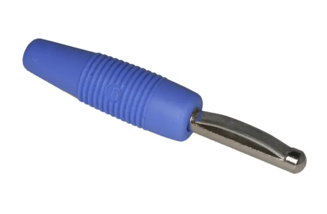 Banana VON20, 4mm, Hirschmann, plava, 16A/60V, pričvršćenje provodnika na vijak — šifra 19618 | Kelco