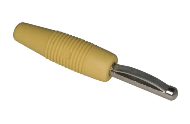 Banana VON20, 4mm, Hirschmann, žuta, 16A/60V, pričvršćenje provodnika na vijak — šifra 19619 | Kelco