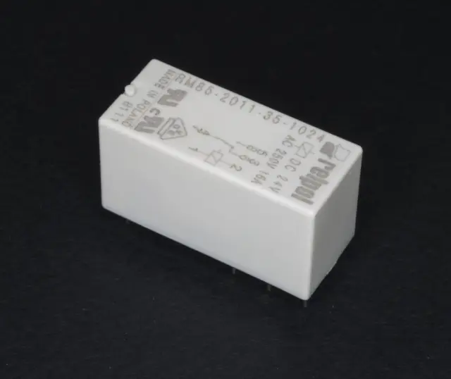 Relej, 1 X ON/OFF, SPDT, 16A, 24V, 1440Ω, RM5mm, Relpol, RM85-2011-35-1024 — šifra 19690 | Kelco