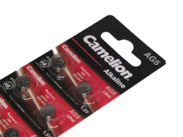 Baterija, 1.5V, dugmasta, alkalna, 53mAh, 7.9x5.4mm, AG5/SG5, LR48, L750, 193, 309, 393, LR754, SR75 — šifra 19720 | Kelco