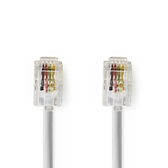 Kabl, telefonski, 4/4, RJ10/RJ10, spiralni, za telefonske slušalice, 2m, beli (4P4C) RJ10 — šifra 19760 | Kelco — slika 2