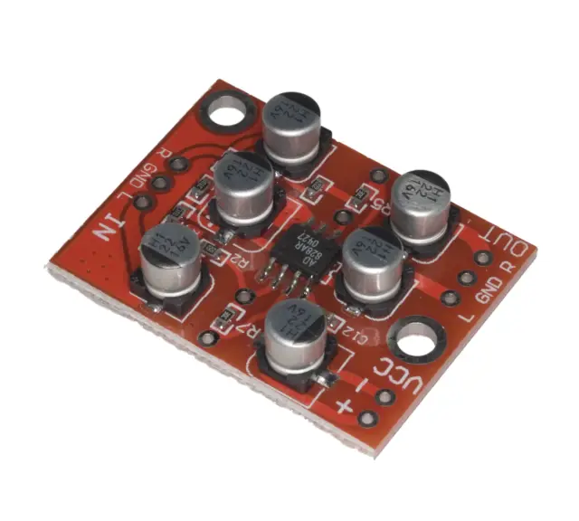 AD828 Stereo Preamp Power Amplifier Board Preamplifier, Vin=5-15VDC — šifra 19921 | Kelco