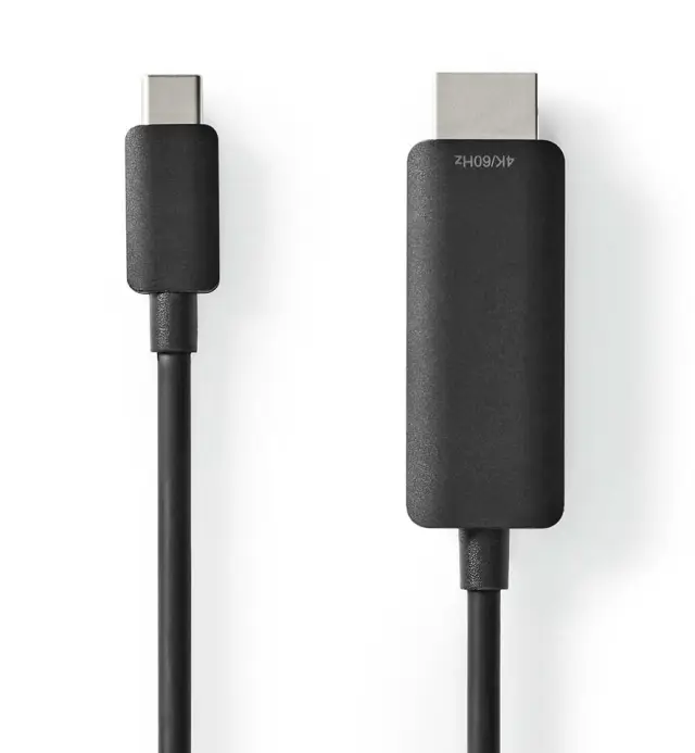 Kabl, adapter, USB-C 3.1 muški na HDMI muški, 20 cm, crni — šifra 19951 | Kelco