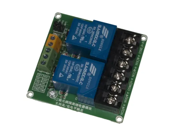 Dvokanalni modul, sa relejima, 5V/30A, High/Low level, optokaplerski izolovan — šifra 20133 | Kelco — slika 2
