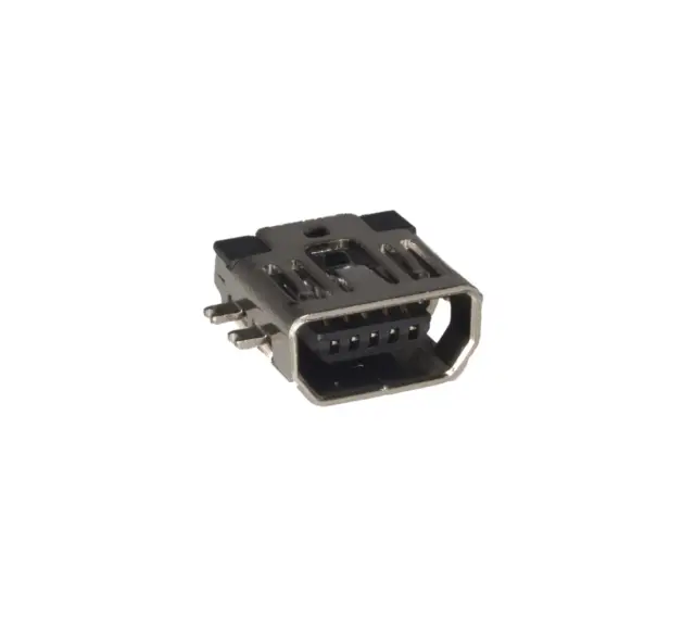 Ženski, Mini USB konektor, petopolni, pod uglom od 90°, SMD — šifra 20456 | Kelco