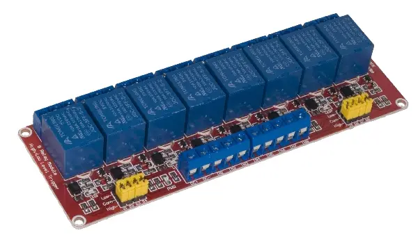 Osmokanalni modul, sa relejima, 5V/10A, sa optokaplerskom zaštitom — šifra 20467 | Kelco
