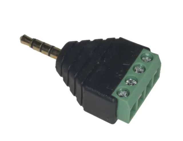 Adapter, muški 3.5mm 4-polni na rednu stezaljku četvoropolnu — šifra 20517 | Kelco — slika 2