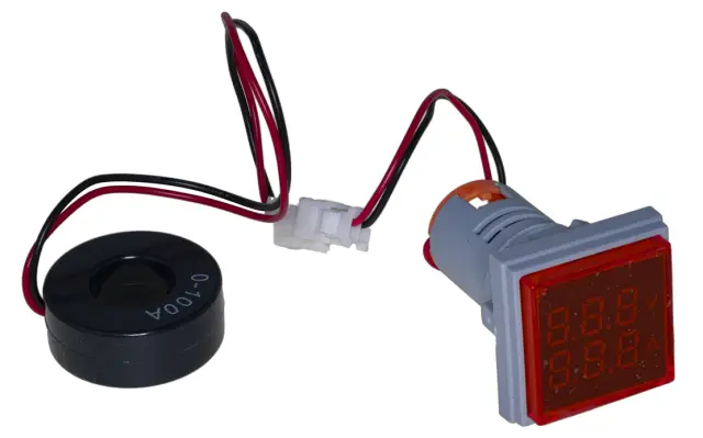 AC50-500V 0-100A 22mm Mini Digital Voltmeter Ammeter, Red — šifra 20633 | Kelco