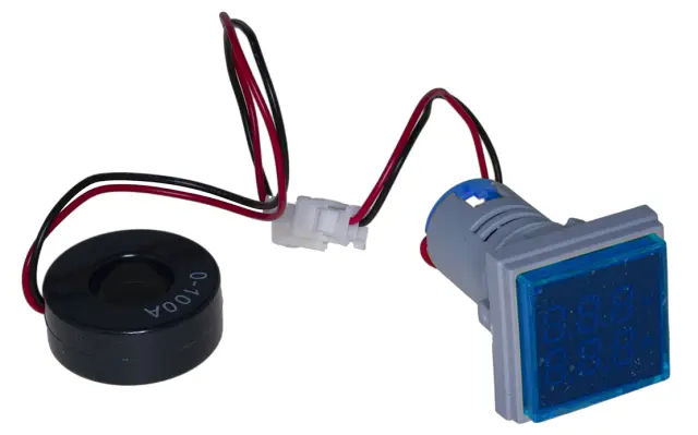 AC50-500V 0-100A 22mm Mini Digital Voltmeter Ammeter, Blue — šifra 20634 | Kelco