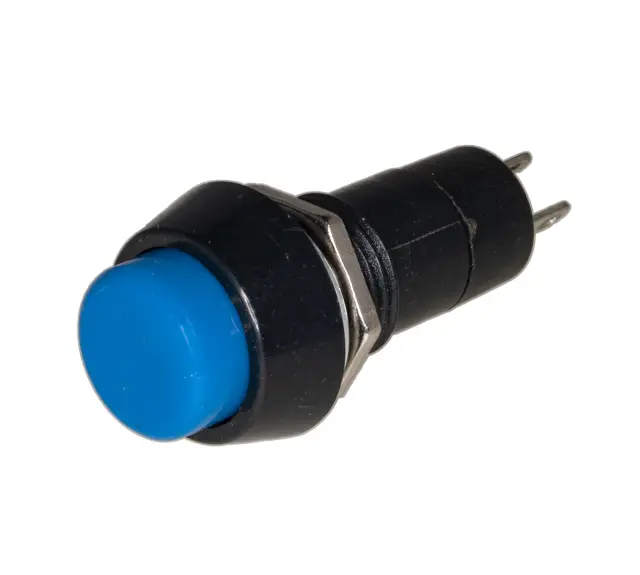 Taster, prečnik rupe za montažu 12mm, 150V/3A, plavi — šifra 20715 | Kelco