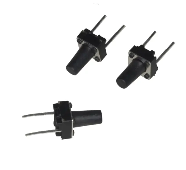 Mini-Taster, 6x6mm, 2 pina, za print montažu, H=9.5mm, sila pritiska 1.6N — šifra 20875 | Kelco