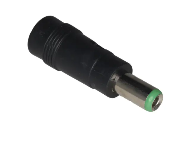 Adapter, za jednosmerno napajanje, ženski 5.5x2.1mm na muški 6.3x3.0mm, zeleni prsten — šifra 20928 | Kelco