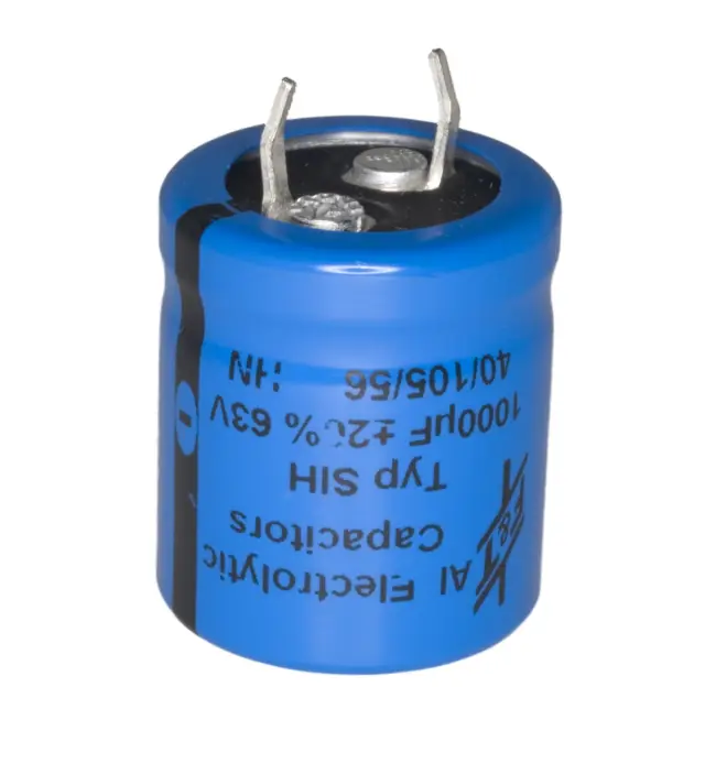 Elko, stojeći (RAD), 105°C, 1000µF, 63V, 22x25mm, RM10, F&T CAPACITORS, SIH10206322025 — šifra 20963 | Kelco