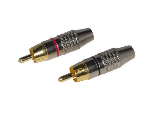 Set muških RCA konektora, pozlaćeni, dva komada — šifra 21097 | Kelco
