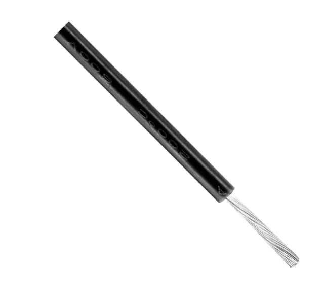 Provodnik, silikonski, 26AWG (0.128mm²), 600V DC, -60°C/+200°C, High Voltage silicone line, crni — šifra 21101 | Kelco