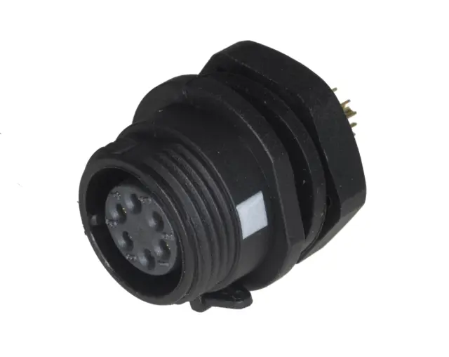 Konektor, ženski, SP13, za montažu na ploču, 6-pina, 13A/250V, sa štitnikom — šifra 21112 | Kelco — slika 2