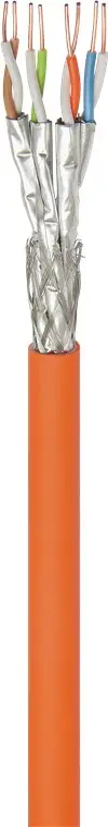Provodnik, CAT 7A, S/FTP, (PiMF), 1000MHz, narandžasti, bakar, LSZH, AWG23/1, puna žica, duplo širmo — šifra 21353 | Kelco