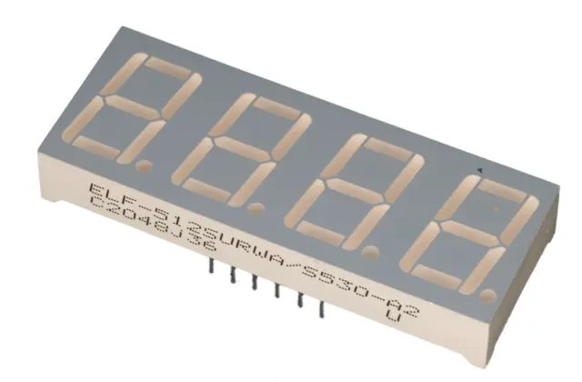 LED Displej, anoda, 4 cifre, 14.22mm, Crveni, Low Current, 2mcd, — šifra 21470 | Kelco