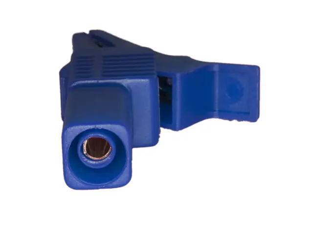 Krokodilka, bakarna, plava, presvučena plastikom, 32A/1000V sa 4mm priključkom — šifra 21475 | Kelco — slika 2