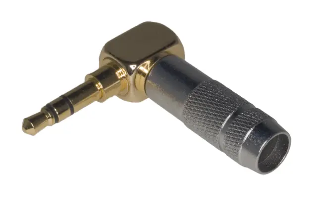 Muški, 3.5mm, stereo, pozlaćeni, pod uglom od 90° — šifra 21478 | Kelco