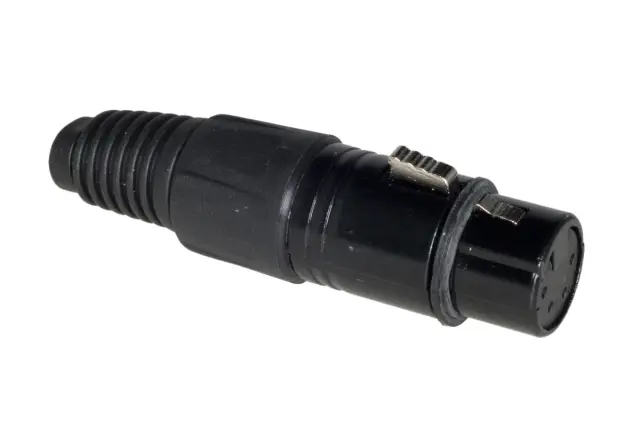 Ženski, XLR 4-pin za kabl, crni — šifra 21483 | Kelco