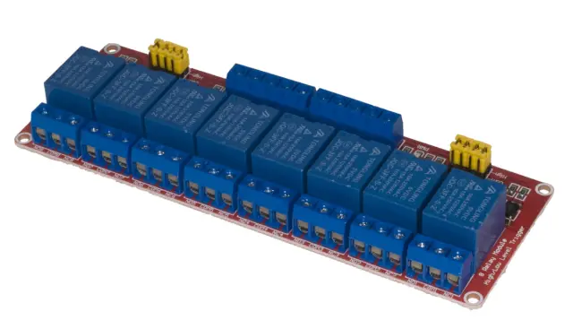 Osmokanalni modul, sa relejima, 12V/10A, sa optokaplerskom zaštitom i Hi/Low pobudom — šifra 21530 | Kelco — slika 2