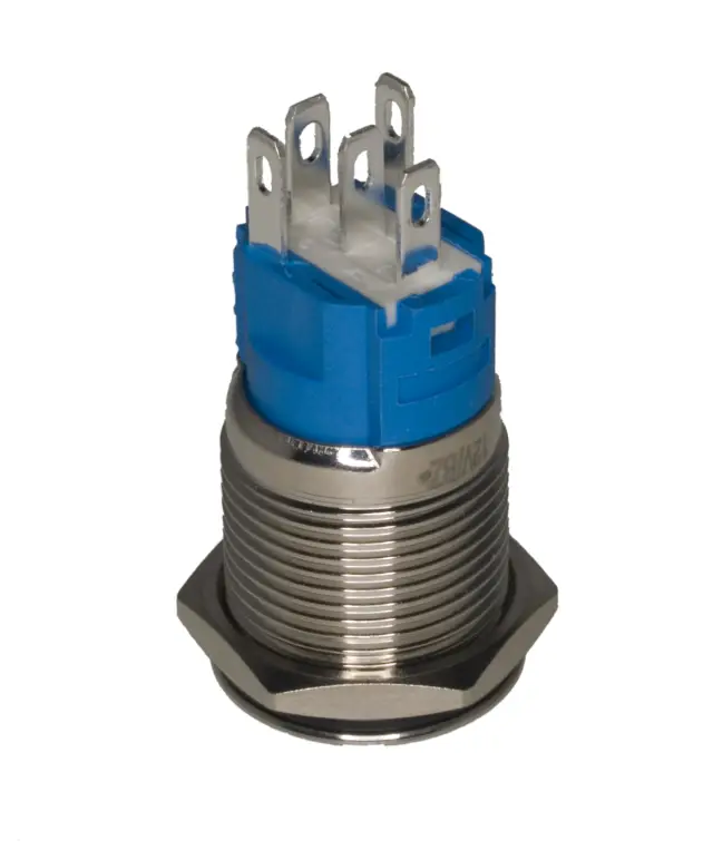 Prekidač, ON/OFF, 16mm, metalni, sa plavom 'angel eye' LED indikacijom, 12VDC, , , , , mm — šifra 21575 | Kelco — slika 2