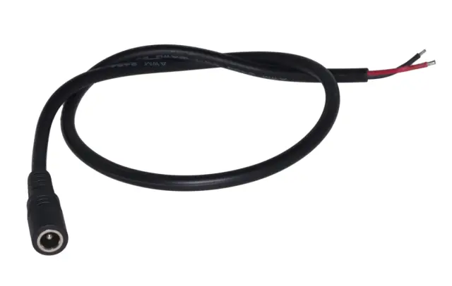 Ženski, za jednosmerna napajanja, 5.5mm x 2.1mm, na kablu od 100 cm — šifra 21710 | Kelco