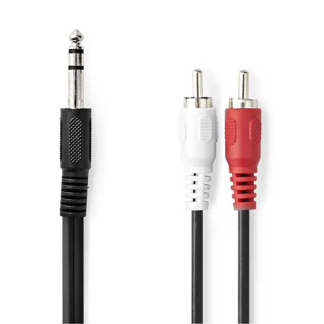 Kabl, muški 6.3mm stereo, na dva činča, 2 metra — šifra 21826 | Kelco