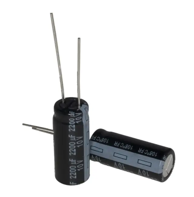 Elko, stojeći (RAD), Low ESR, 105°C, 2200µF, 10V, 10x25mm, RM5.0, Panasonic, EEUFR1A222L — šifra 21909 | Kelco
