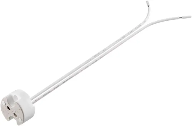 GX5.3 Lamp Socket with Twin Cable white 0.15 m in bulk - max. 100 W/25 V (DC) 0.15 m cable ce — šifra 22048 | Kelco