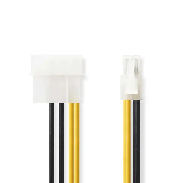 Internal Power cable đ P4 Male đ Molex Male đ Gold Plated đ 0.20 m đ Round đ PVC đ Black / Yellow đ — šifra 22213 | Kelco