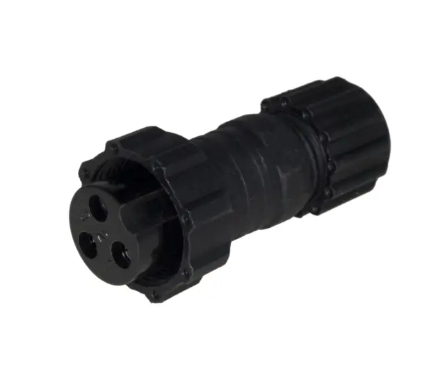Ženski, GX16 konektor, 3-polni, za kabl, sa navojem za zatvaranje, 5A/250VAC, waterproof IP65 — šifra 22284 | Kelco
