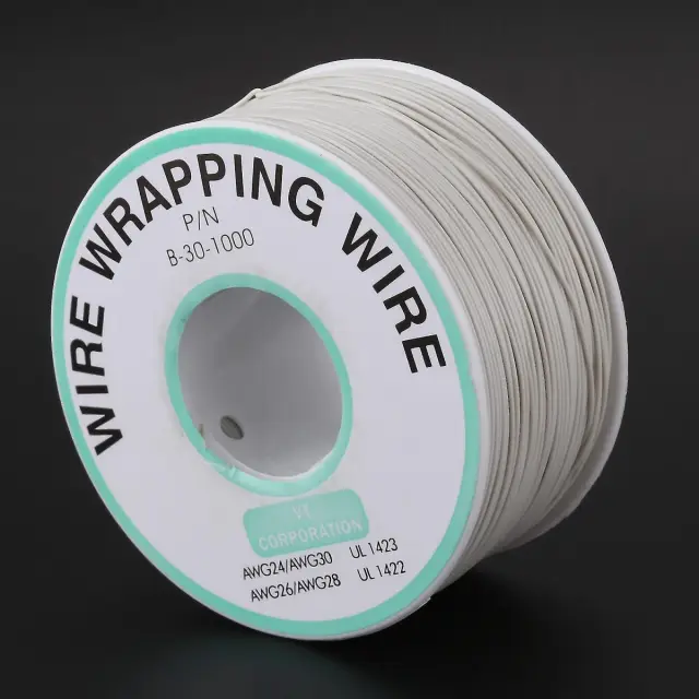 Provodnik, kotur od 250 metara, 30AWG (0.05mm²), puna žica, za šemiranje, bela, kalajisani bakarni p — šifra 22391 | Kelco