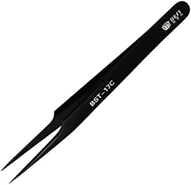 Pinceta, metalna, antistatik, špicasta — šifra 22642 | Kelco