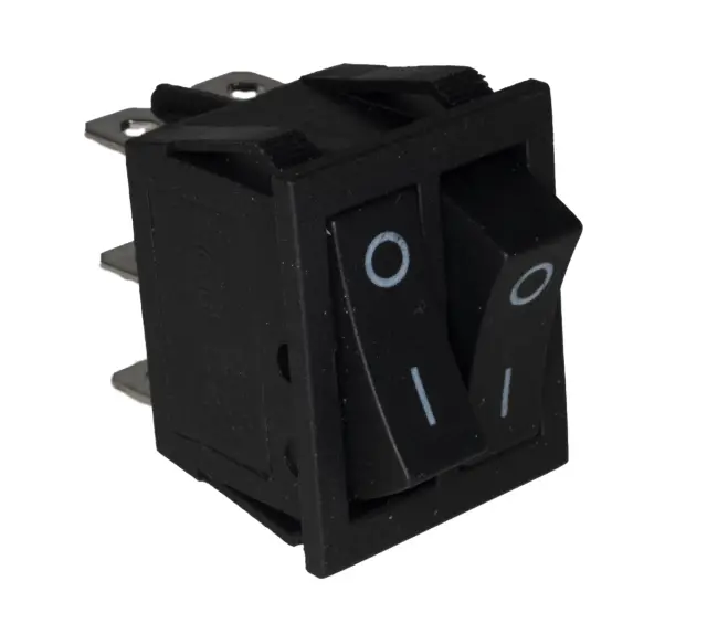 Prekidač, dvostruki, crni, 1 X ON/OFF, , , , , mm — šifra 22648 | Kelco