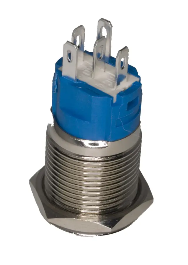 Prekidač, ON/OFF, 16mm, metalni, 5A/230VAC, crvena LED, , , , , mm — šifra 22657 | Kelco — slika 2