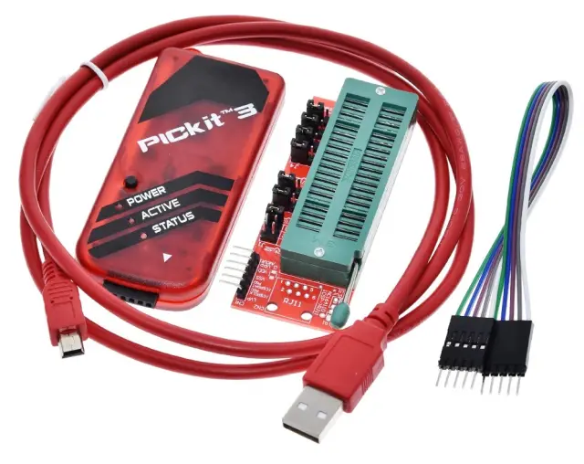 PICKIT3.5 Clone Programator, sa kablovima i ZIF podnožjem za programiranje — šifra 22702 | Kelco