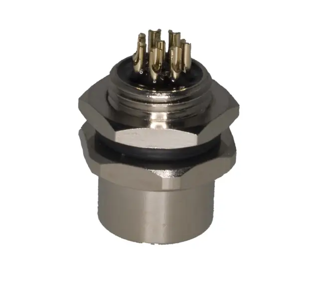 Ženski, 8-pol, ugradni za prednju ploču, M12 serija, 4A/250V — šifra 22723 | Kelco — slika 2