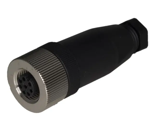 Ženski, 8-pol, za kabl, M12 serija, PG7 uvodnik, 4A/250V — šifra 22724 | Kelco
