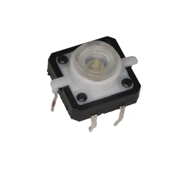 Taster, 12x12x7.3mm, sa LED, bele boje, 12V/50mA, napajanje LED 3.0V/20mA — šifra 22829 | Kelco