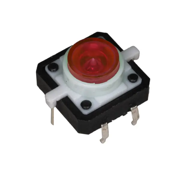 Taster, 12x12x7.3mm, sa LED, crvene boje, 12V/50mA, napajanje LED 2.2V/20mA — šifra 22830 | Kelco