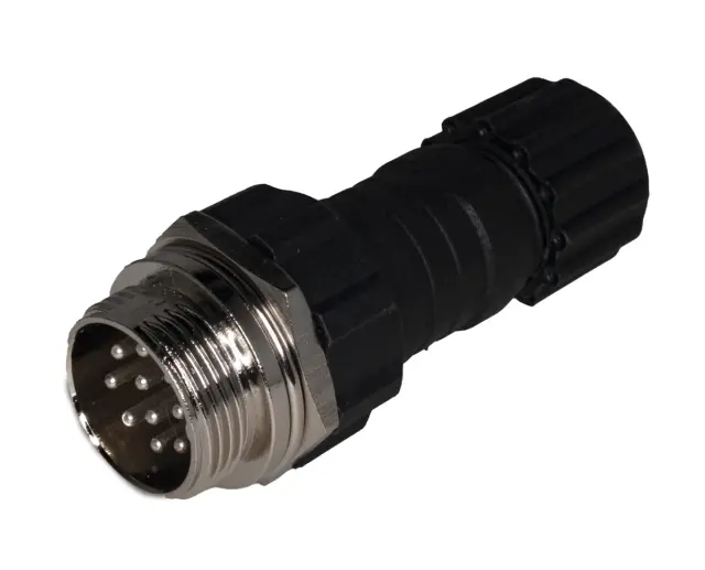 Muški, GX16 konektor, 10-polni, za kabl, sa navojem za zatvaranje, 5A/250VAC, waterproof IP65 — šifra 22929 | Kelco
