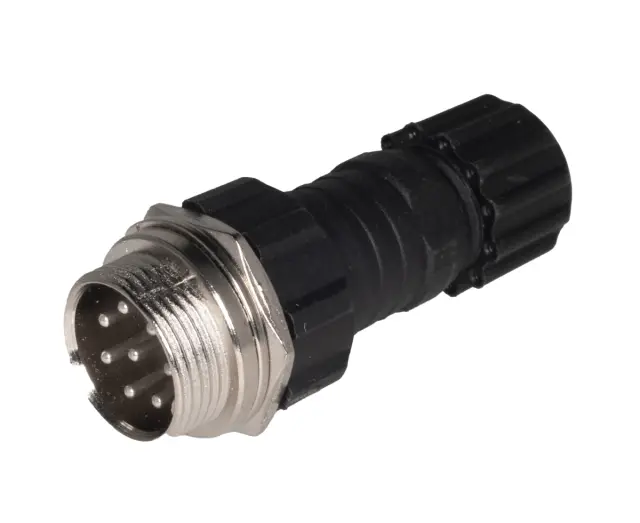 Muški, GX16 konektor, 8-polni, za kabl, sa navojem za zatvaranje, 5A/250VAC, waterproof IP65 — šifra 22936 | Kelco