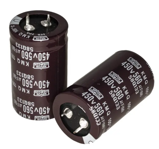 Elko, stojeći (RAD), 105°C, 560µF, 450V, 30X50mm, RM10, Nippon Chemi-Con — šifra 22973 | Kelco